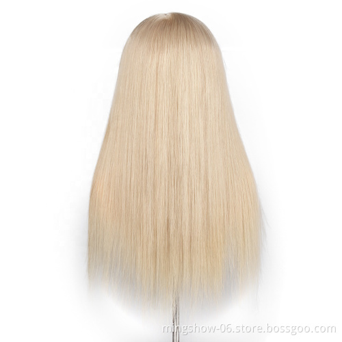 High quality 24"blonde Hairdressing Training Head Mannequin 30% Real Human Hair + Free Clamp Wholesale
